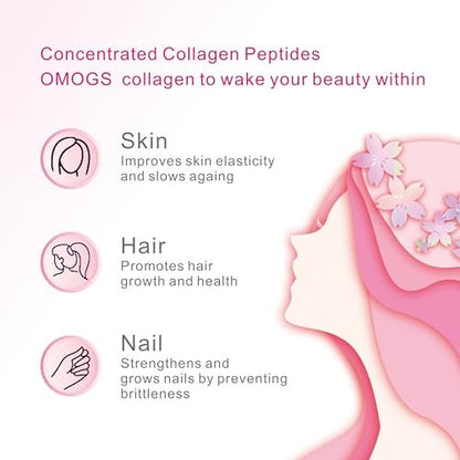OMOGS 2er-Pack Kollagen-Peptid-Kapseln – Hydrolysiertes Kollagen mit Präbiotikum & Cranberry-Extrakt – 200 Kapseln für Haar, Haut, Nägel, Gelenke, Verdauung & Immunsystem