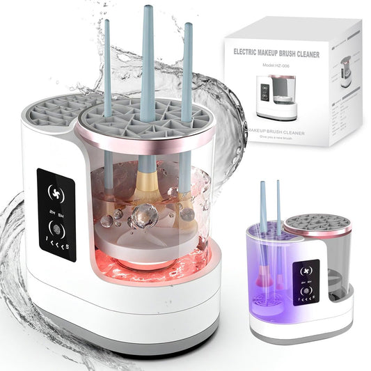3-in-1 Makeup-Pinsel-Reinigungsmaschine & Trockner, Elektrischer Automatischer Pinselwascher mit Halter, USB-C Touch-Steuerung, Ein-Knopf-Reinigung, Tragbarer Kosmetikpinsel-Reiniger, Passend für die meisten Größen