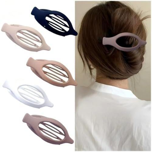 Ya Ming 6-teilige flache Haarklammern für Damen, modische flache Klammern für dickes Haar, rechteckiges & spitzes Design