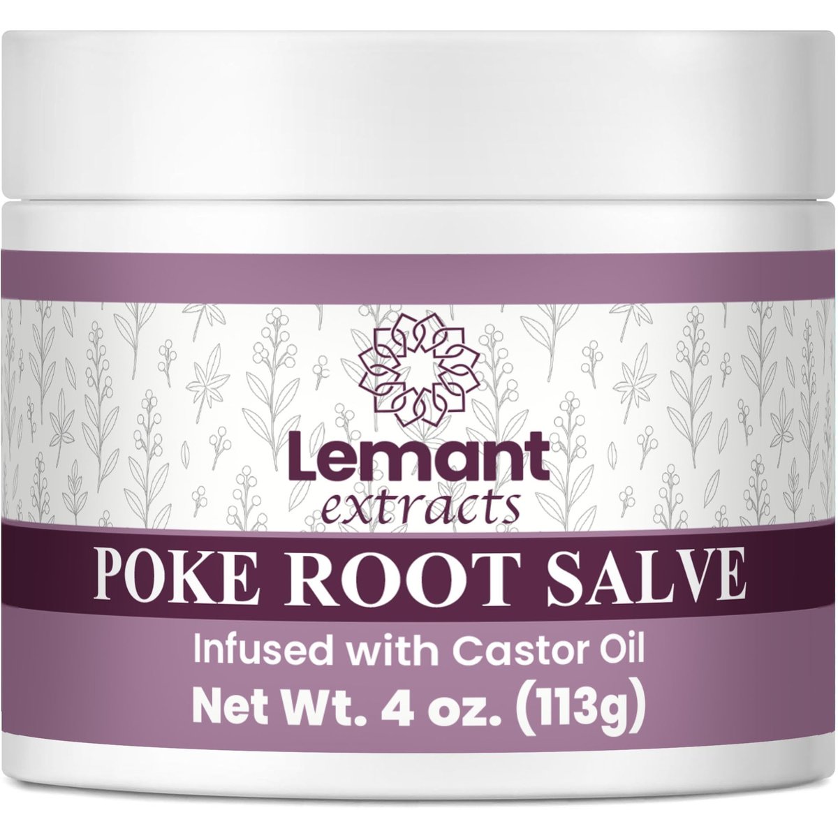 Lemant Bio Poke Root & Rizinusöl Salbe (118 ml) - Kräutersalbe mit Poke Root, Rizinusöl, Ringelblume, Wegerich, Rotklee, Boswellia, Sheabutter und Lavendel