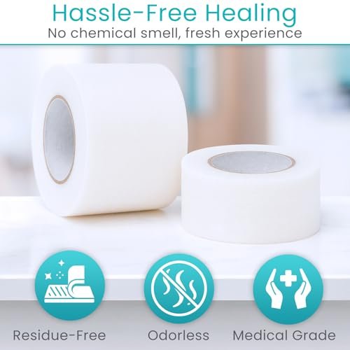 Vivecare Medical Paper Tape – Hypoallergenes Chirurgisches Pflaster für die Wundversorgung – Atmungsaktiv, Sanft & Latexfrei – Erste-Hilfe-Klebeband für empfindliche Haut, Verbände & Mull (1'' x 10 yd)