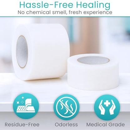 Vivecare Medical Paper Tape – Hypoallergenes Chirurgisches Pflaster für die Wundversorgung – Atmungsaktiv, Sanft & Latexfrei – Erste-Hilfe-Klebeband für empfindliche Haut, Verbände & Mull (1'' x 10 yd)