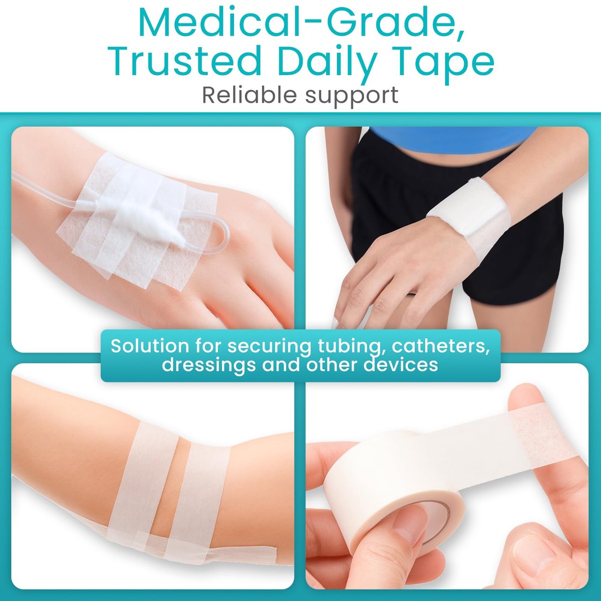 Vivecare Medical Paper Tape – Hypoallergenes Chirurgisches Pflaster für die Wundversorgung – Atmungsaktiv, Sanft & Latexfrei – Erste-Hilfe-Klebeband für empfindliche Haut, Verbände & Mull (1'' x 10 yd)