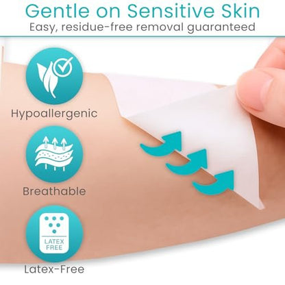 Vivecare Medical Paper Tape – Hypoallergenes Chirurgisches Pflaster für die Wundversorgung – Atmungsaktiv, Sanft & Latexfrei – Erste-Hilfe-Klebeband für empfindliche Haut, Verbände & Mull (1'' x 10 yd)