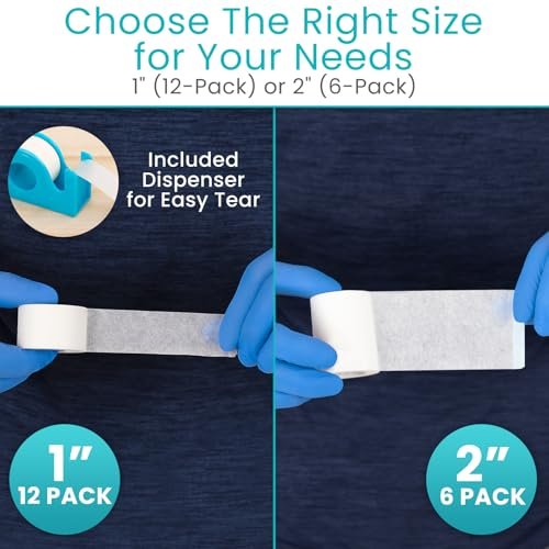 Vivecare Medical Paper Tape – Hypoallergenes Chirurgisches Pflaster für die Wundversorgung – Atmungsaktiv, Sanft & Latexfrei – Erste-Hilfe-Klebeband für empfindliche Haut, Verbände & Mull (1'' x 10 yd)