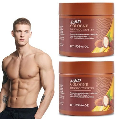 LABJD Cologne Body Butter für Männer – Pheromon-Duftcreme (2er-Pack) – Feuchtigkeitsspendende Körperbutter zur Steigerung der Attraktivität