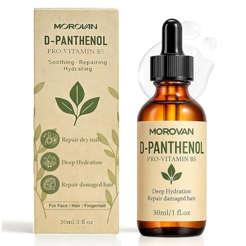 Morovan D-Panthenol Flüssigkeit: Pro-Vitamin B5 Konzentrat, Kosmetisches Dexpanthenol für Hautfeuchtigkeit, Mehrzweck für DIY Gesichts-, Haar- und Nagelserum & Feuchtigkeitscremes 30 ml
