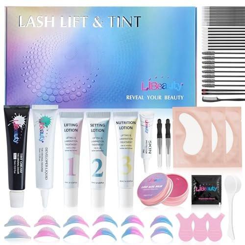 Libeauty Wimpernlifting und Schwarzfärbe-Set – 4-in-1 Wimpernpermanente & Brauenlamination für zu Hause