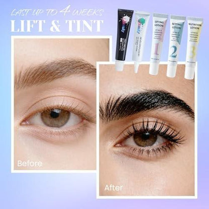 Libeauty Wimpernlifting und Schwarzfärbe-Set – 4-in-1 Wimpernpermanente & Brauenlamination für zu Hause