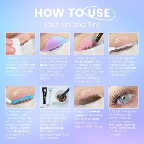 Libeauty Wimpernlifting und Schwarzfärbe-Set – 4-in-1 Wimpernpermanente & Brauenlamination für zu Hause