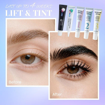 Libeauty Wimpernlifting und Schwarzfärbe-Set – 4-in-1 Wimpernpermanente & Brauenlamination für zu Hause