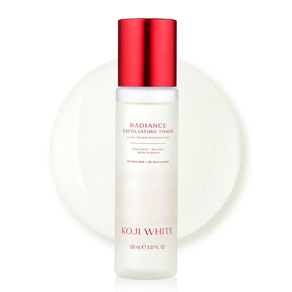 Koji White Peeling-Toner für das Gesicht, 5% PHA BHA Toner | 2% Niacinamid, Kojisäure & Hyaluronsäure | Feuchtigkeitsspendender & beruhigender Gesichtstoner | Ungiftig für empfindliche Haut, vegane Hautpflege, 150 ml