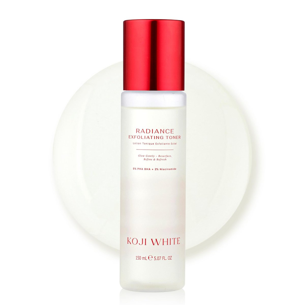 Koji White Peeling-Toner für das Gesicht, 5% PHA BHA Toner | 2% Niacinamid, Kojisäure & Hyaluronsäure | Feuchtigkeitsspendender & beruhigender Gesichtstoner | Ungiftig für empfindliche Haut, vegane Hautpflege, 150 ml