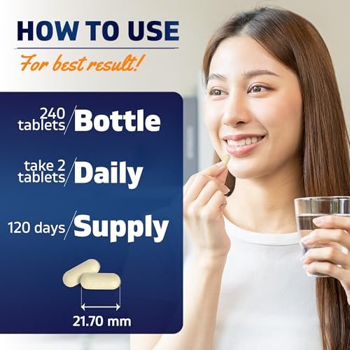 Vitamatic Calciumcitrat mit Vitamin D3 – 240 Tabletten – Hoch absorbierbares Calciumcitrat mit D3 – Nicht-GVO, Glutenfrei