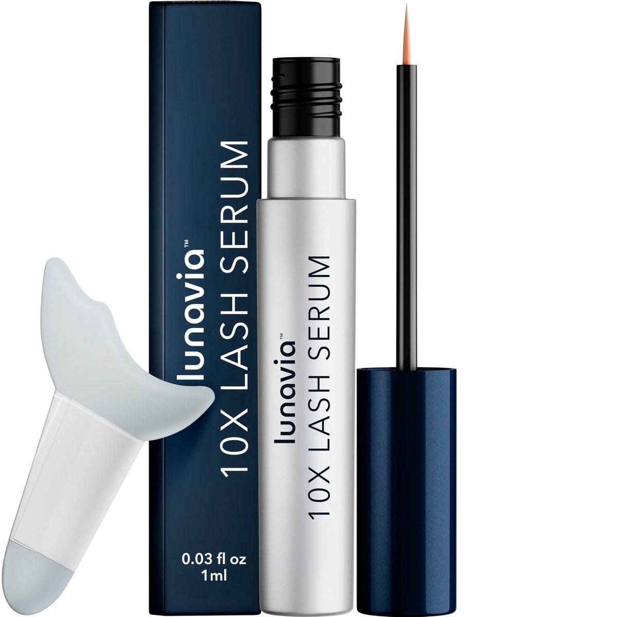 Lunavia 10X Lash Serum – Wimpernserum mit Peptiden und botanischen Inhaltsstoffen für gesündere, stärker aussehende Wimpern – Pflegendes Wimpernserum mit Ginsengextrakt für die tägliche Wimpernpflege