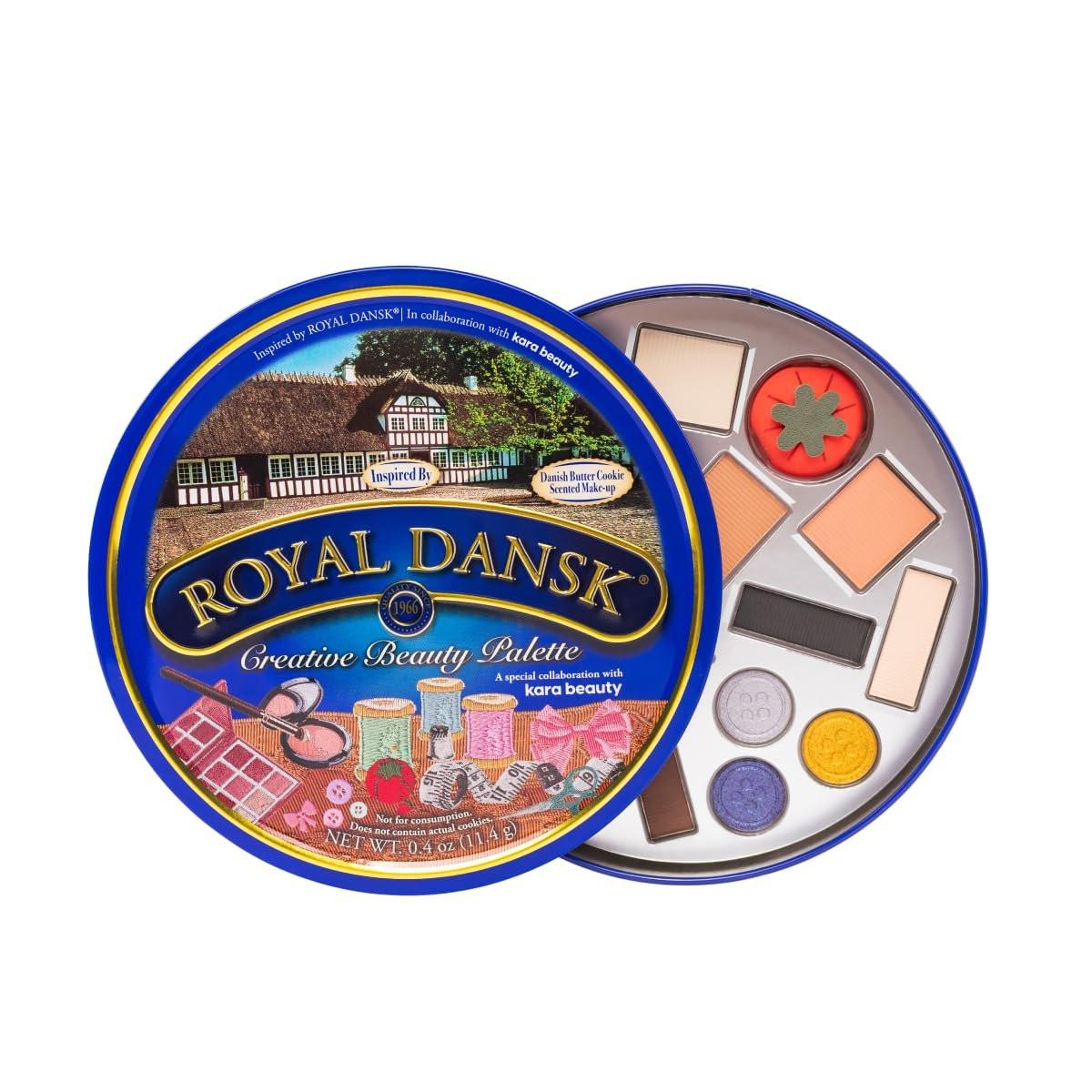 KARA BEAUTY Royal Dansk Palette Limited Edition Holiday Makeup Geschenkset – Cookie Tin Lidschattenpalette mit 14 von Keksen inspirierten Farben, festliches Beauty-Geschenk für Frauen