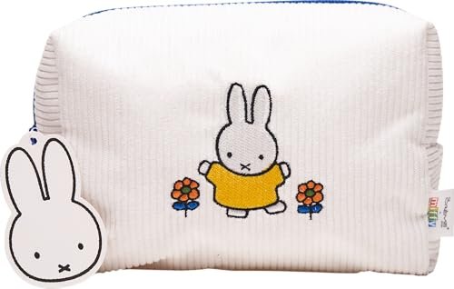 The Crème Shop Miffy Perfekte Reise-Kosmetiktasche, Süße Reißverschluss-Tasche, Geräumig, Langlebig, Leichter Make-up-Organizer, Offizielles Miffy-Design, mit Anhänger & Etikett