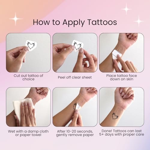 Pixel Hearts Tramp Stamp Temporäre Tattoos | Y2K Edgy Cybersigilism | Realistische Wasserfeste Fake Tattoos | Festival, Junggesellinnenabschied, Halloween, Geburtstagsgeschenke, Accessoires