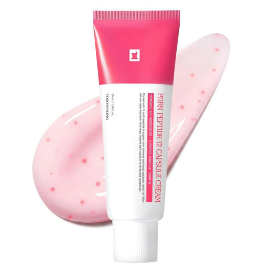 TOSOWOONG PDRN Peptide 12 Kapselcreme – Salmon DNA 10.000ppm, 12 Peptide Feuchtigkeitscreme gegen Falten & feine Linien, 8 Hyaluronsäuren, Koreanische Hautpflege, 50ml