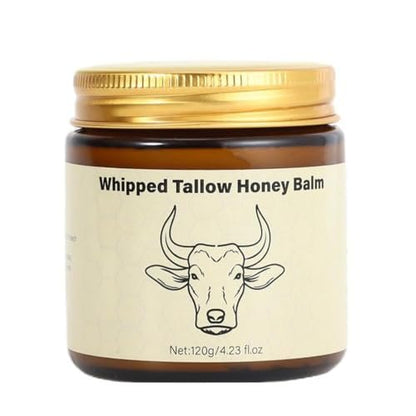 SURORAIN Whipped Tallow Honey Lippenbalsam & Körperbalsam – Grasgefütterter Talg Hautcreme, Feuchtigkeitsspender & Pflege für trockene, rissige Haut
