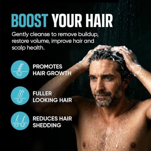 Moerie Ultimate Men Hair Growth Shampoo – Haarausfall Lösung für Männer mit Biotin und Rosmarin, Verdickendes Shampoo für dünner werdendes Haar – Ultimativer Boost für alle Haartypen