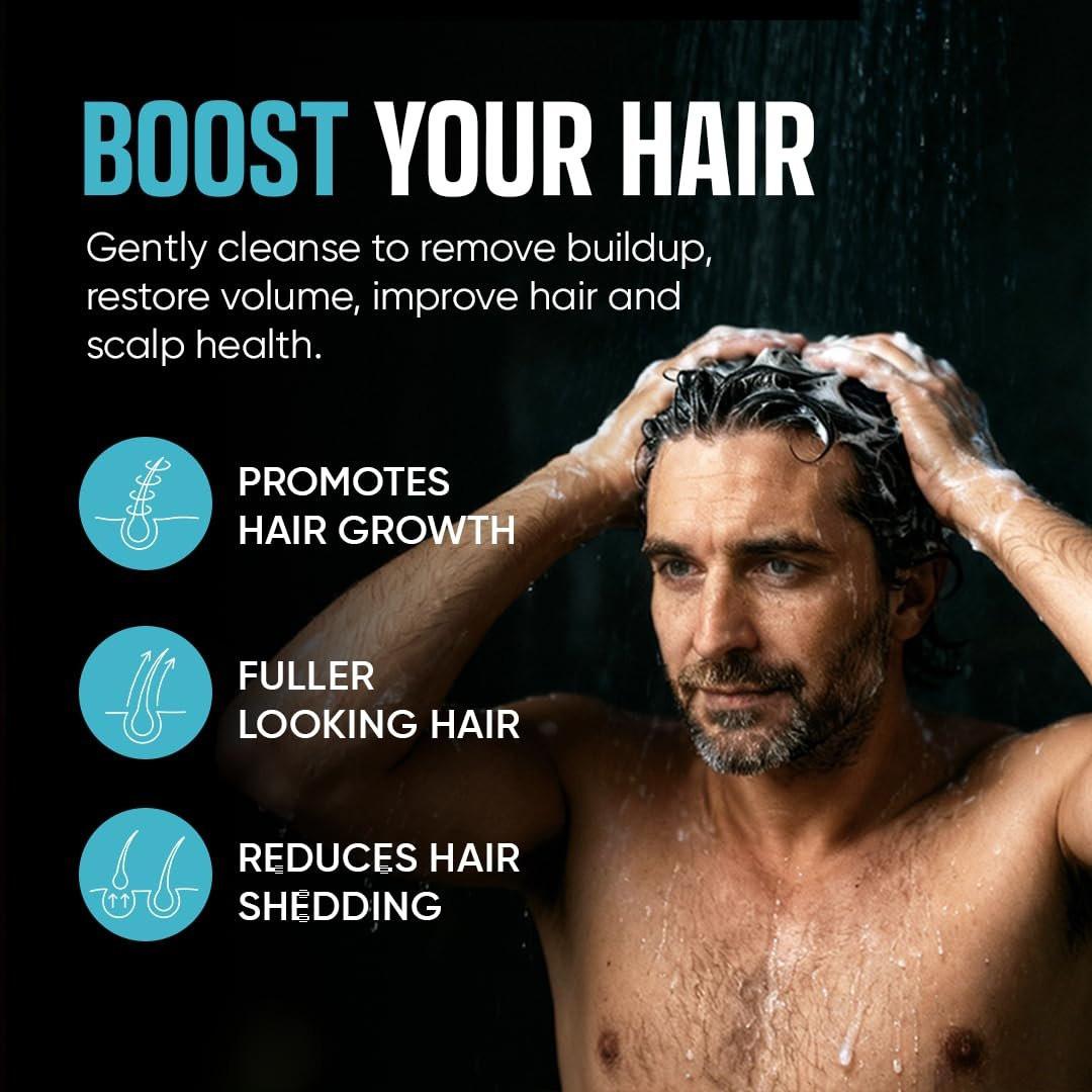 Moerie Ultimate Men Hair Growth Shampoo – Haarausfall Lösung für Männer mit Biotin und Rosmarin, Verdickendes Shampoo für dünner werdendes Haar – Ultimativer Boost für alle Haartypen
