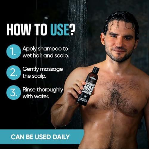 Moerie Ultimate Men Hair Growth Shampoo – Haarausfall Lösung für Männer mit Biotin und Rosmarin, Verdickendes Shampoo für dünner werdendes Haar – Ultimativer Boost für alle Haartypen