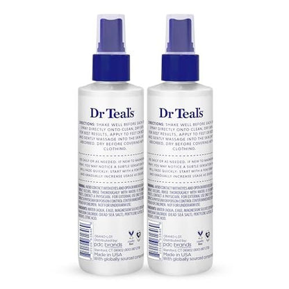 Dr Teal's Topisches Magnesiumspray mit natürlichem Totes Meer Salz, Duftfrei, 8 fl oz (2er-Pack)