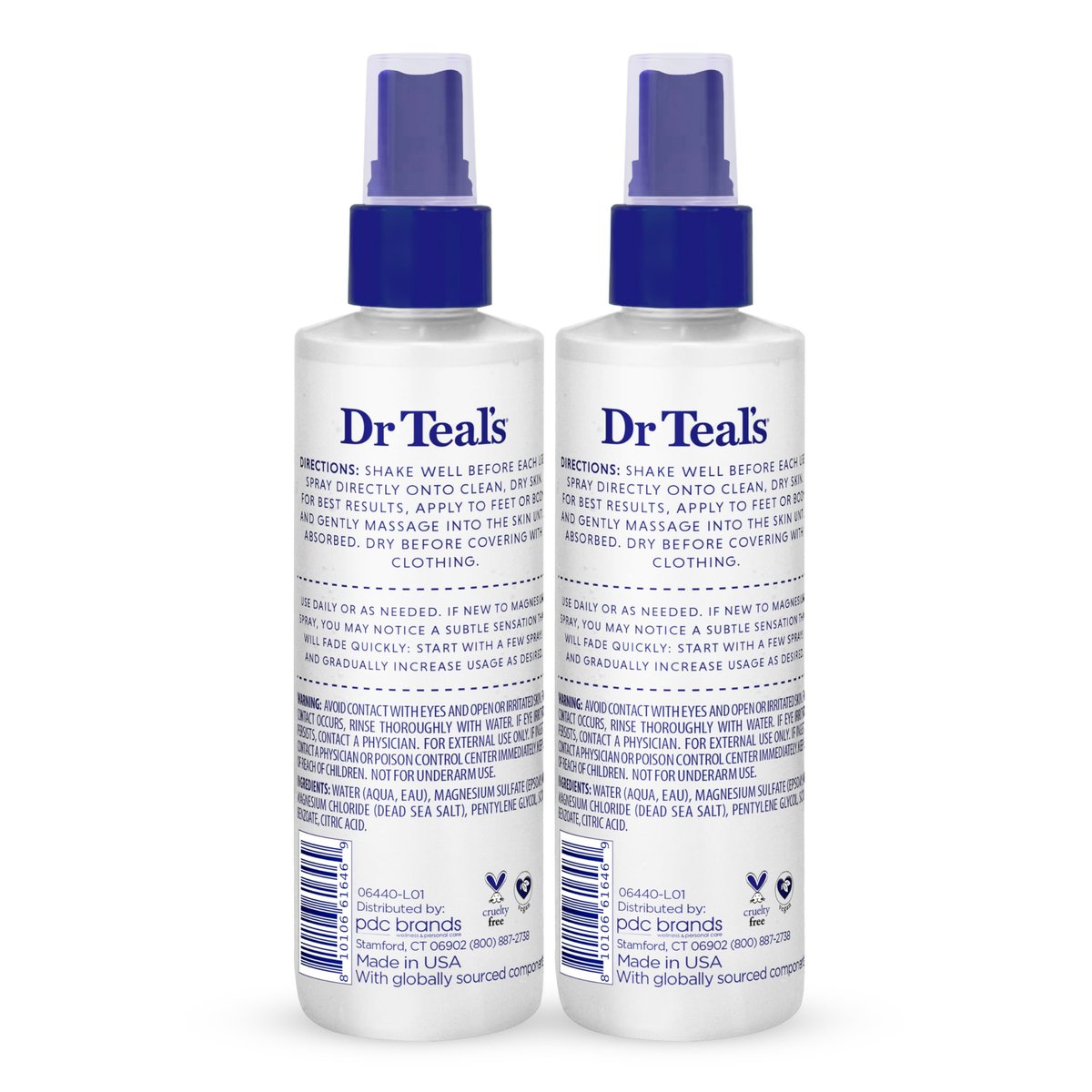 Dr Teal's Topisches Magnesiumspray mit natürlichem Totes Meer Salz, Duftfrei, 8 fl oz (2er-Pack)