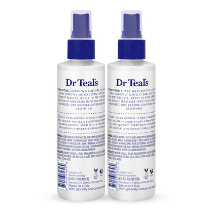 Dr Teal's Topisches Magnesiumspray mit natürlichem Totes Meer Salz, Duftfrei, 8 fl oz (2er-Pack)