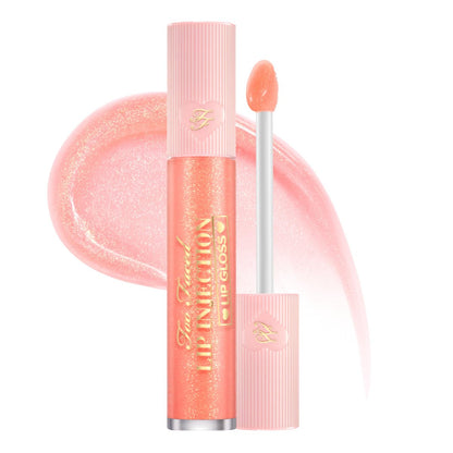 Too Faced Lip Injection Lip Gloss Cooling Instant Lip Plumper | Erzeugt sichtbares Volumen, Hydratation & Glanz | In hochglänzenden und schimmernden Farbtönen, Everything's Peachy, 0,2 Fl Oz