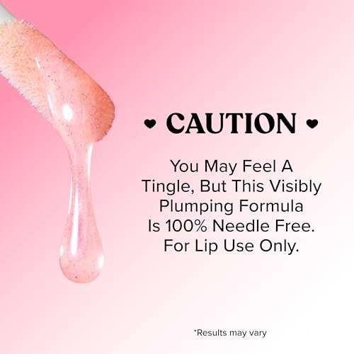 Too Faced Lip Injection Lip Gloss Cooling Instant Lip Plumper | Erzeugt sichtbares Volumen, Hydratation & Glanz | In hochglänzenden und schimmernden Farbtönen, Everything's Peachy, 0,2 Fl Oz