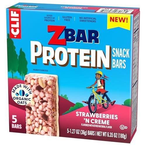 Zbar Protein Strawberries 'N Creme Crispy Snack Bars – Proteinreicher Snack für Kinder und Erwachsene