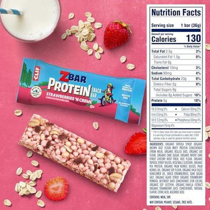Zbar Protein Strawberries 'N Creme Crispy Snack Bars – Proteinreicher Snack für Kinder und Erwachsene