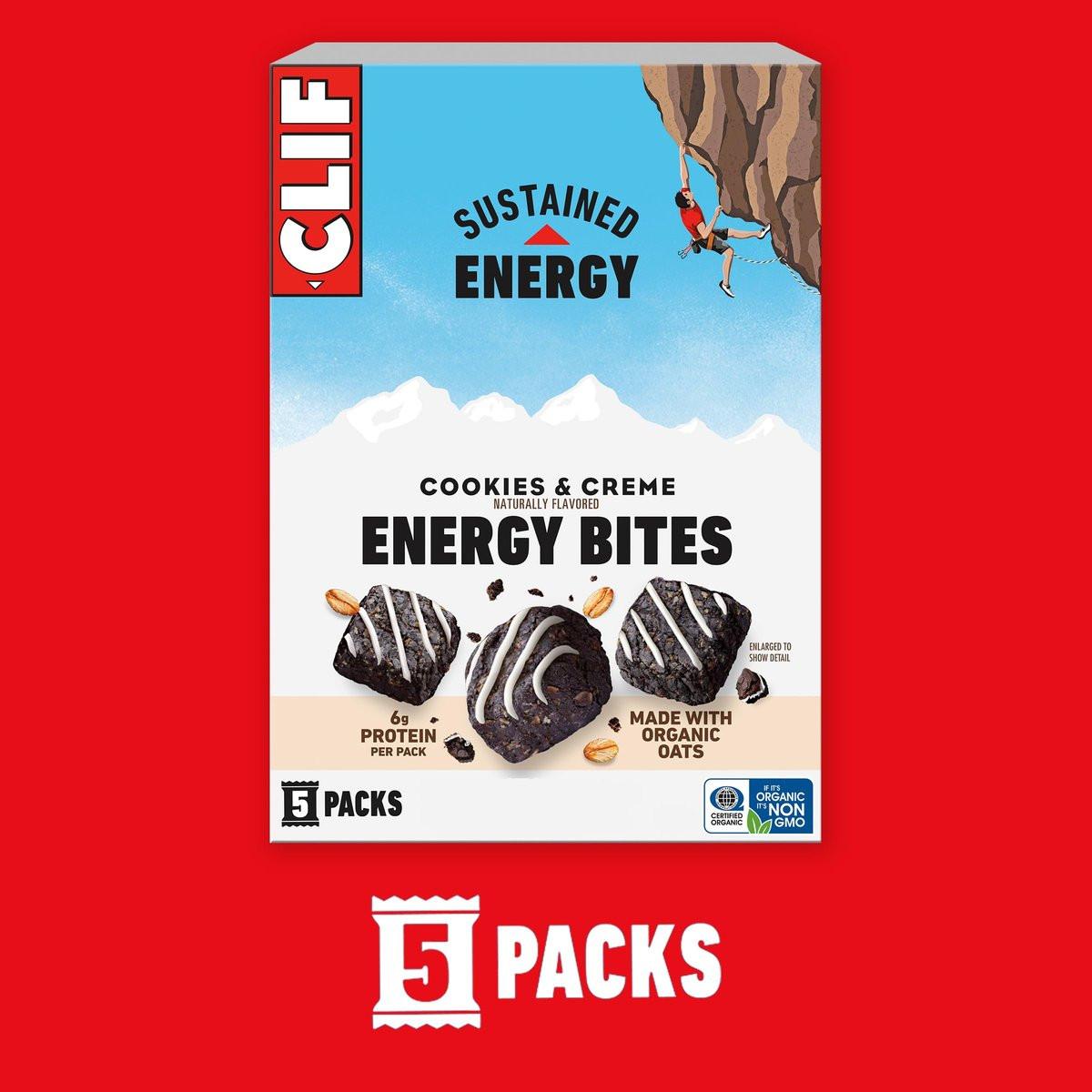 CLIF BAR Energy Bites - Cookies & Creme - Mit Bio-Hafer und 6g pflanzlichem Protein - Non-GMO (5er Pack)