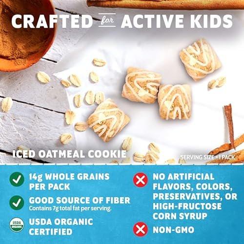Zbar Oat Bites – Iced Oatmeal Cookie – Bio Energiekugeln für Kinder – 14g Vollkorn – 6 Snack Packs