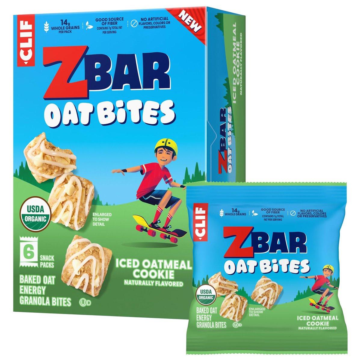 Zbar Oat Bites – Iced Oatmeal Cookie – Bio Energiekugeln für Kinder – 14g Vollkorn – 6 Snack Packs
