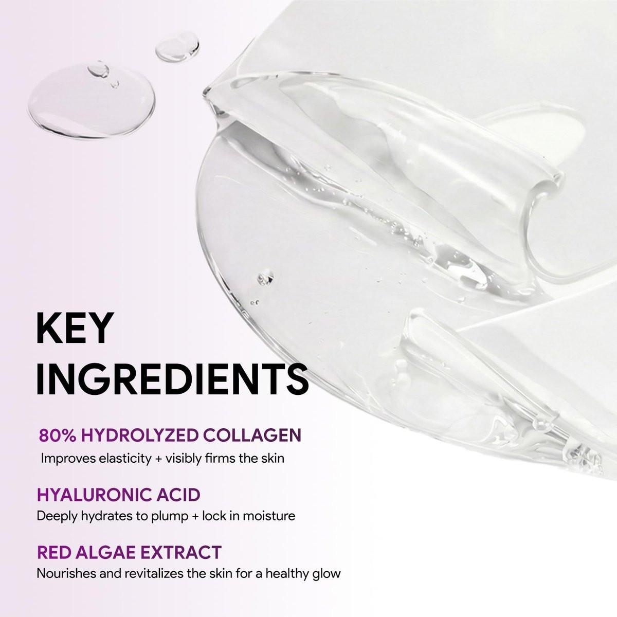 SEYOUL Collagen Jelly Mask – Mit 83% hydrolysiertem Kollagen & Niacinamid | Feuchtigkeitsspendende, erfrischende Essenz für alle Hauttypen – 5 Blätter