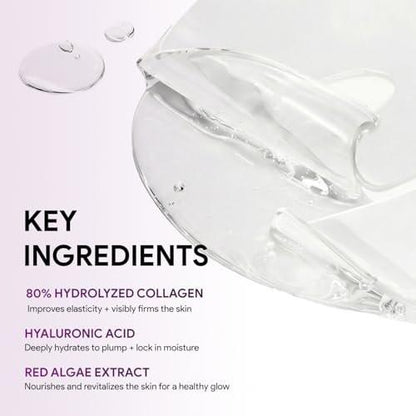 SEYOUL Collagen Jelly Mask – Mit 83% hydrolysiertem Kollagen & Niacinamid | Feuchtigkeitsspendende, erfrischende Essenz für alle Hauttypen – 5 Blätter