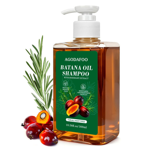 Batana-Öl-Shampoo für Haarwachstum mit Rosmarinöl – Reduziert Haarausfall, revitalisiert und stimuliert das Haarwachstum für Männer und Frauen, 10,58 fl.oz