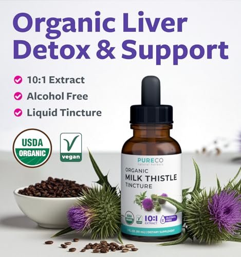 Bio Mariendistel Extrakt – Hochdosiert 10:1 Silymarin flüssig, Leberreinigung & Entgiftung – Vegan, Nicht-GVO & Alkoholfrei (30 Portionen)
