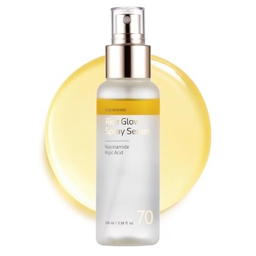 TOSOWOONG Rice Glow Spray Serum – 70 % Reisschalenwasser, Vitamin C, Kojisäure, Glutathion, Hyaluronsäure, PDRN – Feuchtigkeitsspendender All-in-One-Gesichtsspray für Glasglanz-Haut (100 ml)