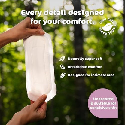 Naty Bio Normal Damenbinden ohne Flügel – 100% zertifizierte Bio-Baumwoll-Auflage, hautfreundlich, ohne Parfüm, 0% konventionelles Plastik, saugstarker Schutz, 14 Stück