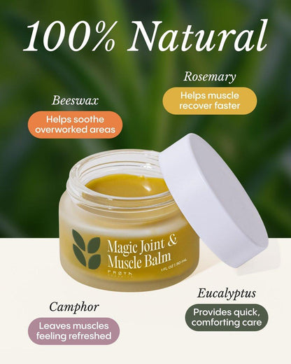 Frøya Organics Entspannender Körperbalsam | Arnika & Eukalyptus mit Bienenwachs | Sanfter Massagebalsam für Schultern, Knie & Rücken | Angereichert mit Rosmarin, Kampfer & Ringelblumenextrakt | 30 ml