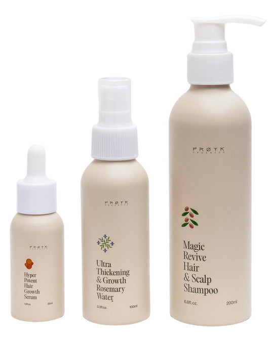 Frøya Organics The Complete System für reifes Haar & Kopfhaut | Kopfhaut-Balance & voller aussehendes Haar | Rosmarin Kürbiskern Kurkuma Ringelblume | Pflanzliche Formel | 60-Tage-Vorrat