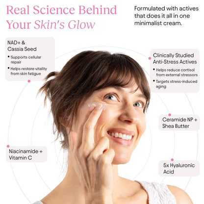 JiYu NAD+ Feuchtigkeitsspendende Gesichtscreme – Koreanische Anti-Aging-Creme für strahlende, feste & glatte Haut – Tiefenwirksame Feuchtigkeitscreme für Gesicht und Körper, alle Hauttypen – 50 ml
