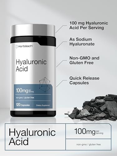 Horbäach Hyaluronsäure Kapseln | 100 mg | 120 Kapseln | Non-GMO, Glutenfrei