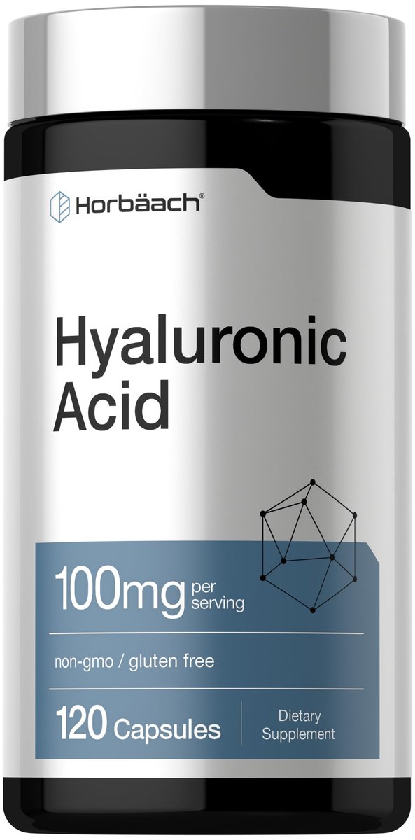 Horbäach Hyaluronsäure Kapseln | 100 mg | 120 Kapseln | Non-GMO, Glutenfrei