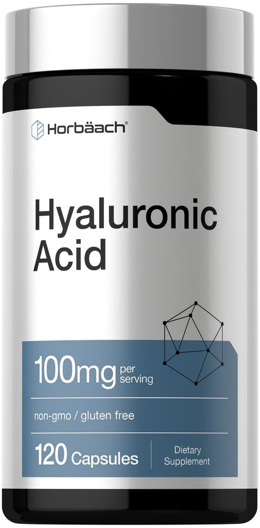 Horbäach Hyaluronsäure Kapseln | 100 mg | 120 Kapseln | Non-GMO, Glutenfrei