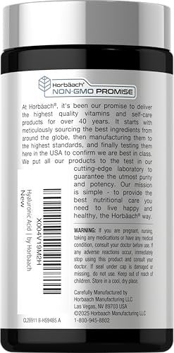 Horbäach Hyaluronsäure Kapseln | 100 mg | 120 Kapseln | Non-GMO, Glutenfrei